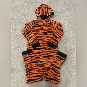 Orange and Black Tiger Striped Kids One Piece pajamas from Old Navy